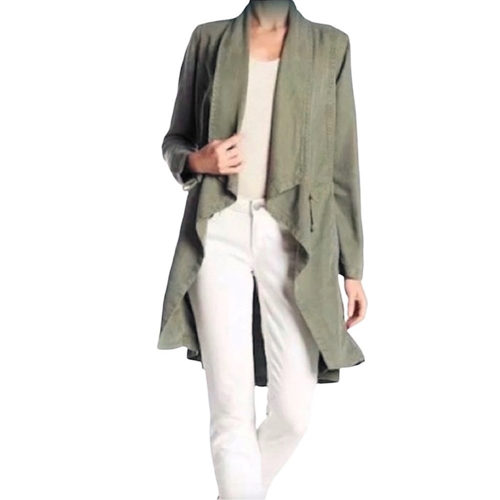 MAX Jeans Waterfall Drawstring Waist Duster Jacket - Lg NWT